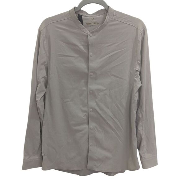 Lululemon Lab x Robert Geller Beige Fourway Stretch Ripstop Mandarin Neck Shirt - Picture 1 of 7